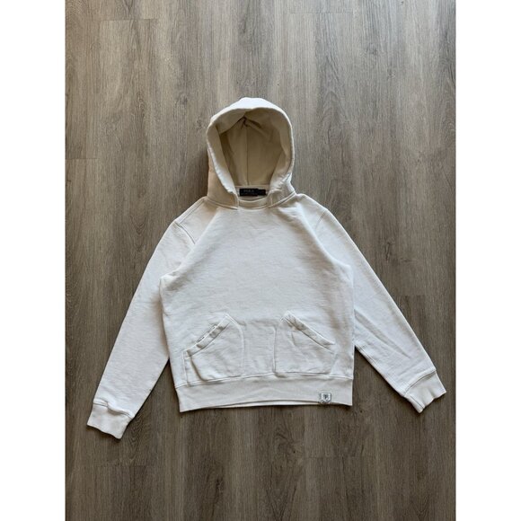 Polo Ralph Lauren Athletic White Hoodie Vintage Style Sweater Medium Rare Hype - Picture 1 of 16